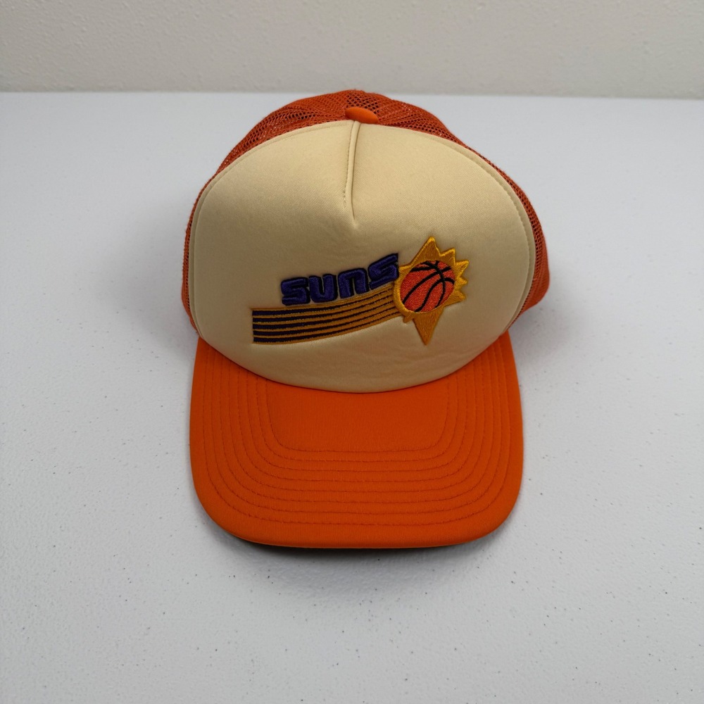 Mitchell & Ness Phoenix Suns Trucker Hat Orange Cream Snapback NBA Sunburst Logo